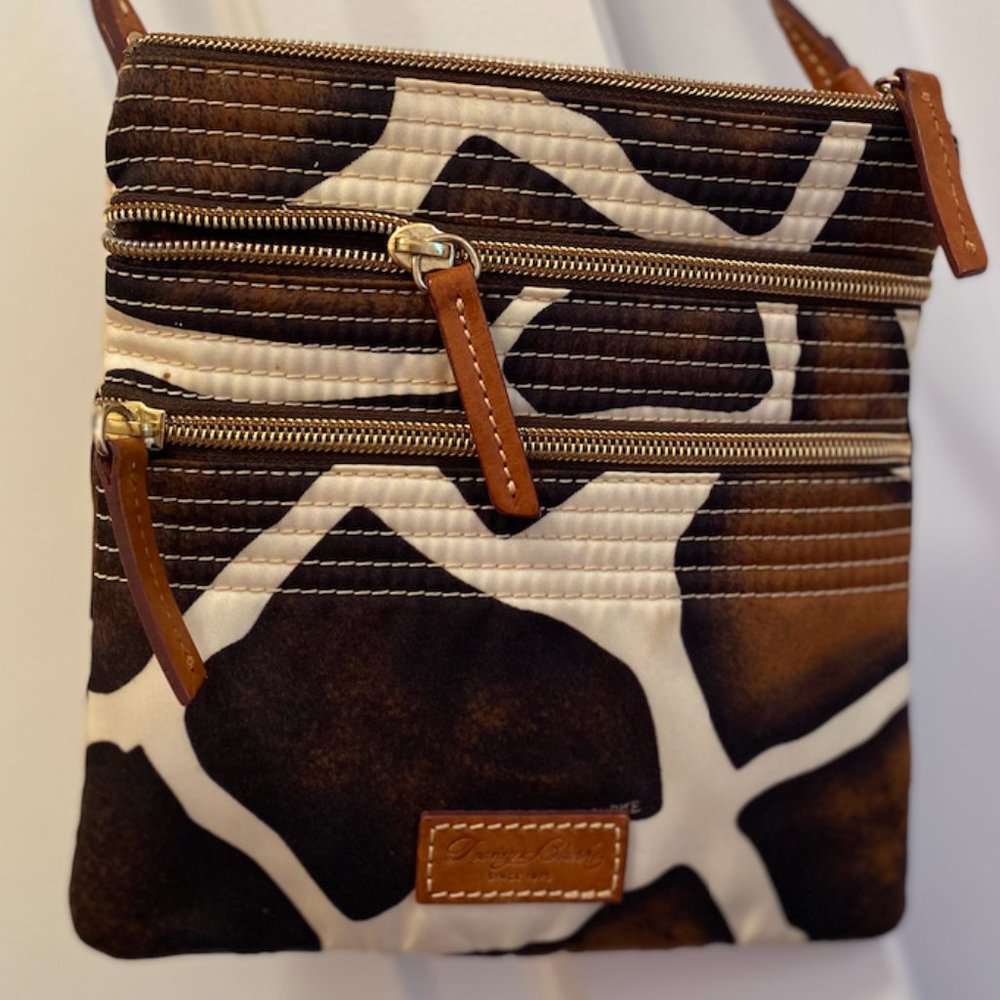 Dooney and Bourke Giraffe Triple Zipper Crossbody Bag